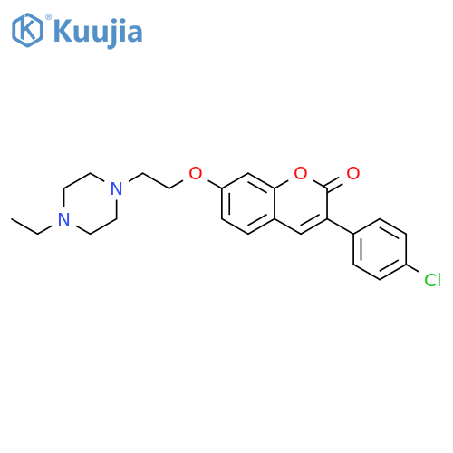 3-(4-chlorophenyl)-7-2-(4-ethylpiperazin-1-yl)ethoxy-2H-chromen-2-one structure