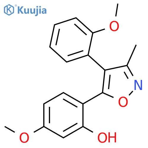 5-methoxy-2-4-(2-methoxyphenyl)-3-methyl-1,2-oxazol-5-ylphenol structure