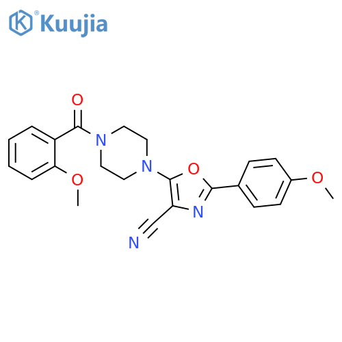 5-4-(2-methoxybenzoyl)piperazin-1-yl-2-(4-methoxyphenyl)-1,3-oxazole-4-carbonitrile structure