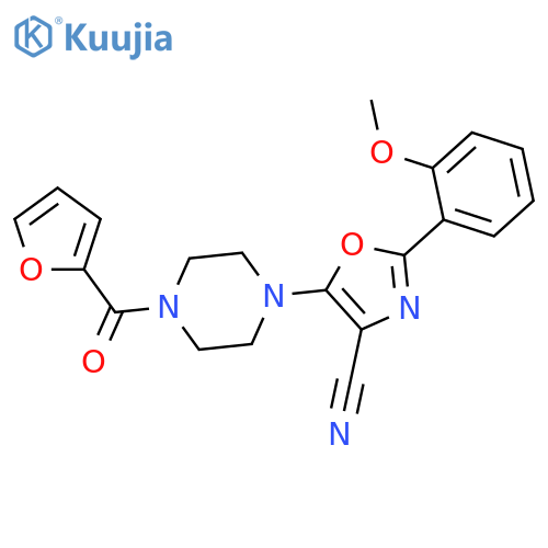 5-4-(furan-2-carbonyl)piperazin-1-yl-2-(2-methoxyphenyl)-1,3-oxazole-4-carbonitrile structure
