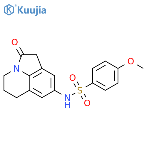 4-methoxy-N-{2-oxo-1-azatricyclo6.3.1.0^{4,12}dodeca-4,6,8(12)-trien-6-yl}benzene-1-sulfonamide structure