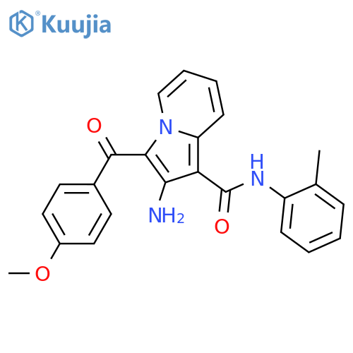 2-amino-3-(4-methoxybenzoyl)-N-(2-methylphenyl)indolizine-1-carboxamide structure