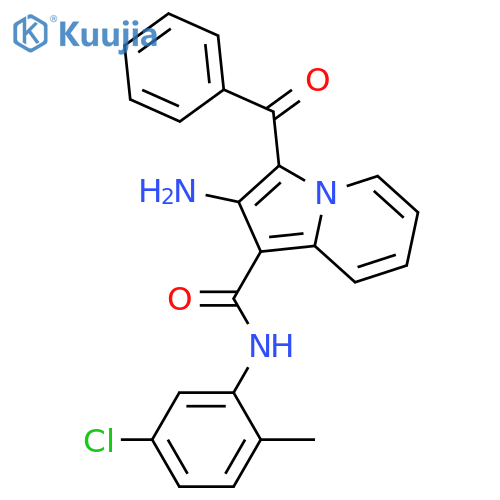 2-amino-3-benzoyl-N-(5-chloro-2-methylphenyl)indolizine-1-carboxamide structure