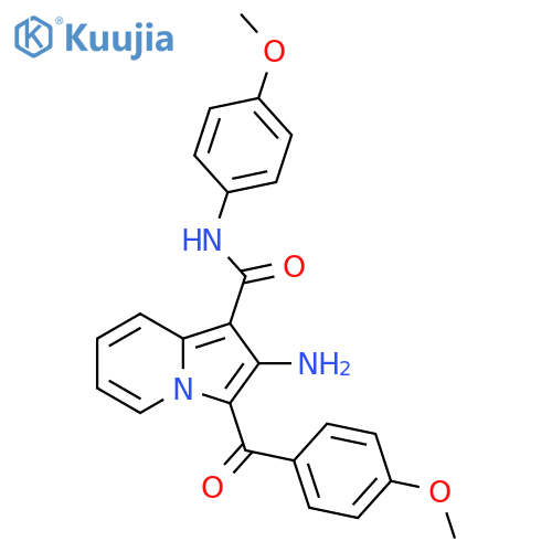 2-amino-3-(4-methoxybenzoyl)-N-(4-methoxyphenyl)indolizine-1-carboxamide structure