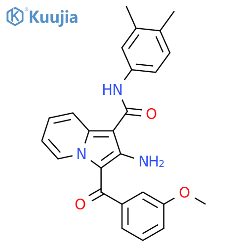 2-amino-N-(3,4-dimethylphenyl)-3-(3-methoxybenzoyl)indolizine-1-carboxamide structure