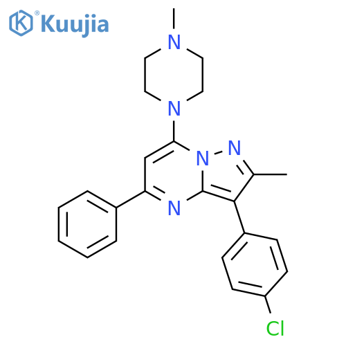 1-3-(4-chlorophenyl)-2-methyl-5-phenylpyrazolo1,5-apyrimidin-7-yl-4-methylpiperazine structure