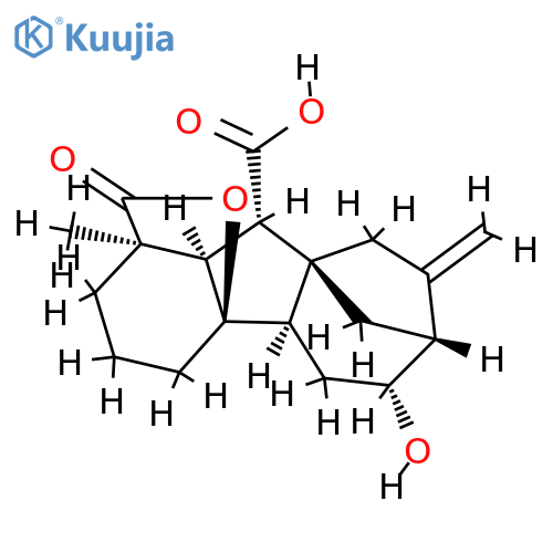 4aα,6β-Dihydroxy-1-methyl-8-methylenegibbane-1α,10β-dicarboxylic acid 1,4a-lactone structure