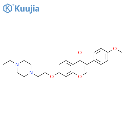 7-2-(4-ethylpiperazin-1-yl)ethoxy-3-(4-methoxyphenyl)-4H-chromen-4-one structure