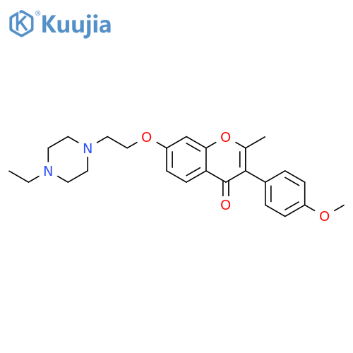 7-2-(4-ethylpiperazin-1-yl)ethoxy-3-(4-methoxyphenyl)-2-methyl-4H-chromen-4-one structure