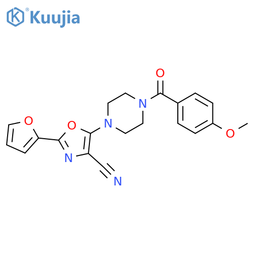 2-(furan-2-yl)-5-4-(4-methoxybenzoyl)piperazin-1-yl-1,3-oxazole-4-carbonitrile structure