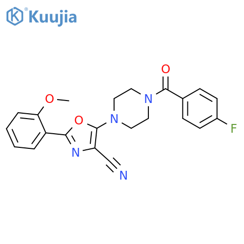 5-4-(4-fluorobenzoyl)piperazin-1-yl-2-(2-methoxyphenyl)-1,3-oxazole-4-carbonitrile structure