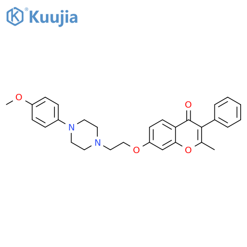 7-{2-4-(4-methoxyphenyl)piperazin-1-ylethoxy}-2-methyl-3-phenyl-4H-chromen-4-one structure