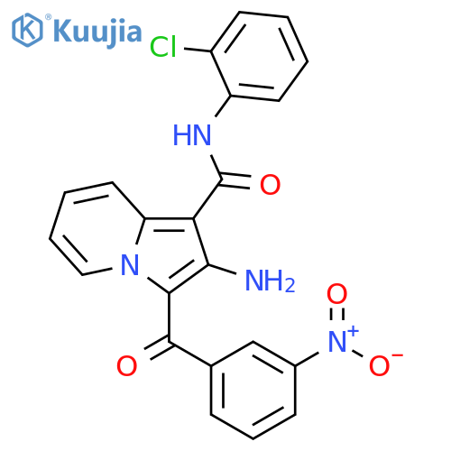 2-amino-N-(2-chlorophenyl)-3-(3-nitrobenzoyl)indolizine-1-carboxamide structure