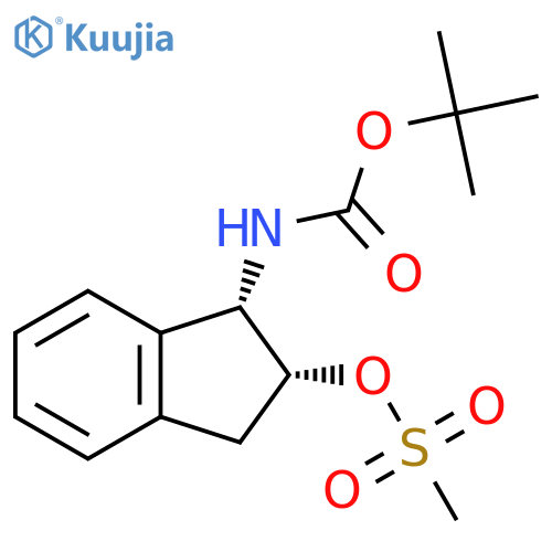 (1S,2R)-1-(Tert-butoxycarbonylamino)-2,3-dihydro-1H-inden-2-YL methanesulfonate structure