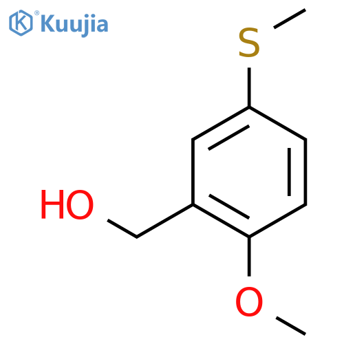 Benzenemethanol, 2-methoxy-5-(methylthio)- structure