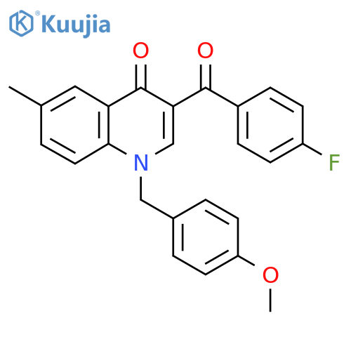 3-(4-fluorobenzoyl)-1-(4-methoxyphenyl)methyl-6-methyl-1,4-dihydroquinolin-4-one structure