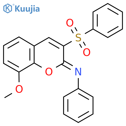 (2Z)-3-(benzenesulfonyl)-8-methoxy-N-phenyl-2H-chromen-2-imine structure