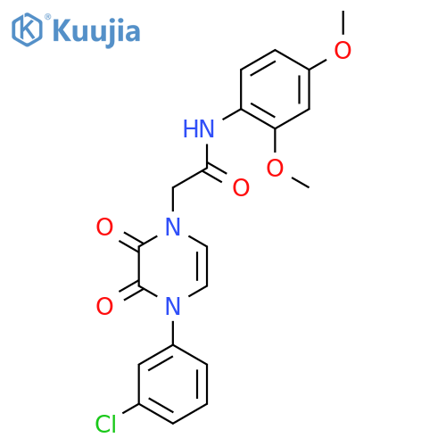 2-4-(3-chlorophenyl)-2,3-dioxo-1,2,3,4-tetrahydropyrazin-1-yl-N-(2,4-dimethoxyphenyl)acetamide structure