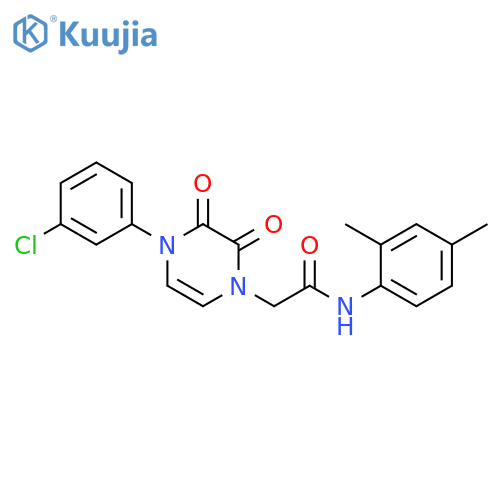 2-4-(3-chlorophenyl)-2,3-dioxo-1,2,3,4-tetrahydropyrazin-1-yl-N-(2,4-dimethylphenyl)acetamide structure