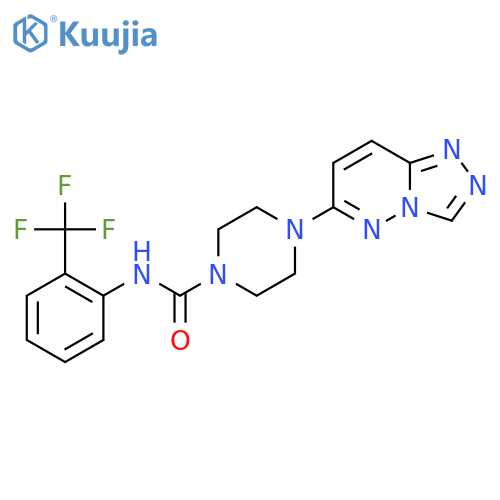 4-{1,2,4triazolo4,3-bpyridazin-6-yl}-N-2-(trifluoromethyl)phenylpiperazine-1-carboxamide structure