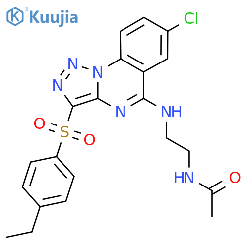 N-(2-{7-chloro-3-(4-ethylbenzenesulfonyl)-1,2,3triazolo1,5-aquinazolin-5-ylamino}ethyl)acetamide structure