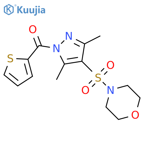 4-{3,5-dimethyl-1-(thiophene-2-carbonyl)-1H-pyrazol-4-ylsulfonyl}morpholine structure