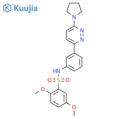 2,5-dimethoxy-N-{3-6-(pyrrolidin-1-yl)pyridazin-3-ylphenyl}benzene-1-sulfonamide structure