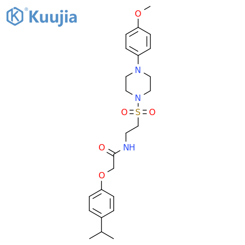 N-(2-{4-(4-methoxyphenyl)piperazin-1-ylsulfonyl}ethyl)-2-4-(propan-2-yl)phenoxyacetamide structure