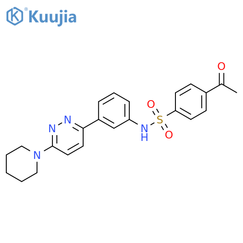 4-acetyl-N-{3-6-(piperidin-1-yl)pyridazin-3-ylphenyl}benzene-1-sulfonamide structure