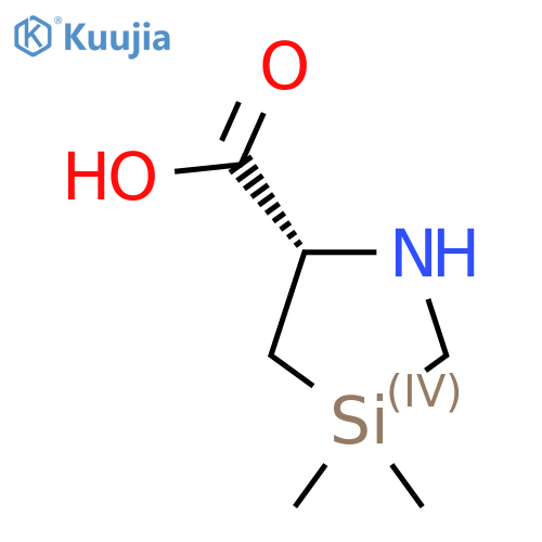 (5S)-3,3-dimethyl-1,3-azasilolidine-5-carboxylic acid structure