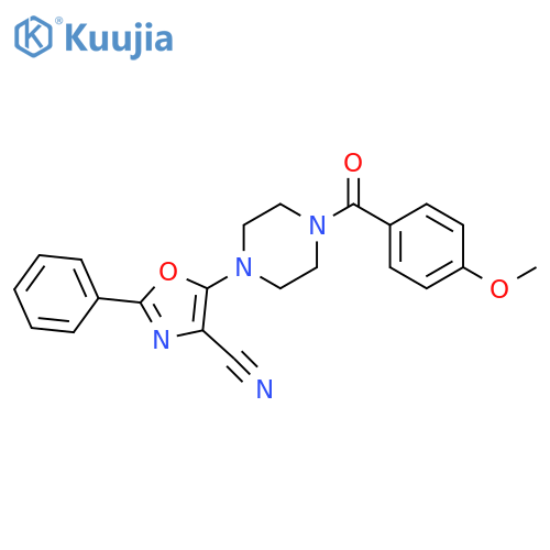 5-4-(4-methoxybenzoyl)piperazin-1-yl-2-phenyl-1,3-oxazole-4-carbonitrile structure
