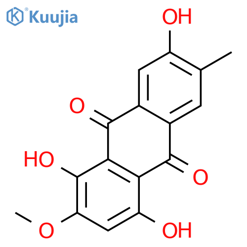 1,4,7-trihydroxy-2-methoxy-6-methylanthracene-9,10-dione structure