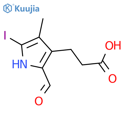 1H-Pyrrole-3-propanoic acid, 2-formyl-5-iodo-4-methyl- structure