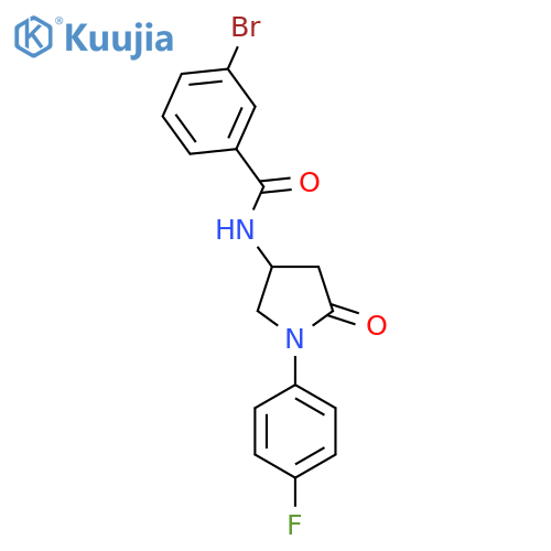 3-bromo-N-1-(4-fluorophenyl)-5-oxopyrrolidin-3-ylbenzamide structure