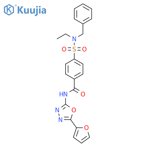 4-[benzyl(ethyl)sulfamoyl]-N-[5-(furan-2-yl)-1,3,4-oxadiazol-2-yl]benzamide structure