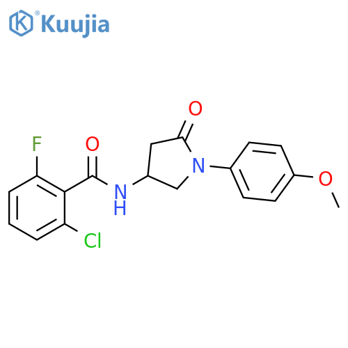 2-chloro-6-fluoro-N-1-(4-methoxyphenyl)-5-oxopyrrolidin-3-ylbenzamide structure