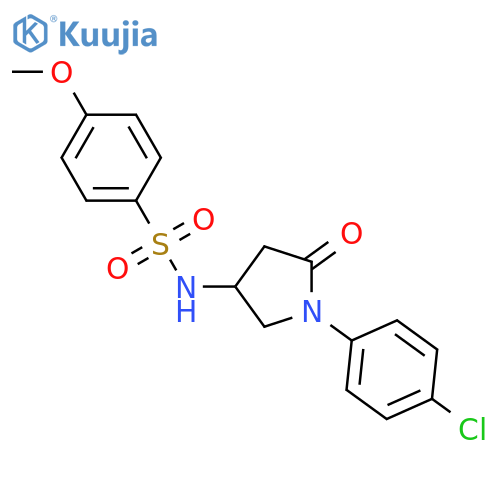 N-1-(4-chlorophenyl)-5-oxopyrrolidin-3-yl-4-methoxybenzene-1-sulfonamide structure