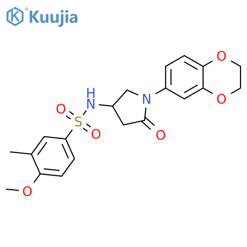 N-1-(2,3-dihydro-1,4-benzodioxin-6-yl)-5-oxopyrrolidin-3-yl-4-methoxy-3-methylbenzene-1-sulfonamide structure