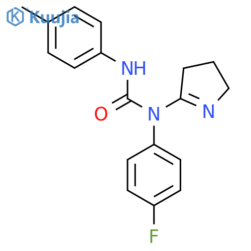 3-(3,4-dihydro-2H-pyrrol-5-yl)-3-(4-fluorophenyl)-1-(4-methylphenyl)urea structure