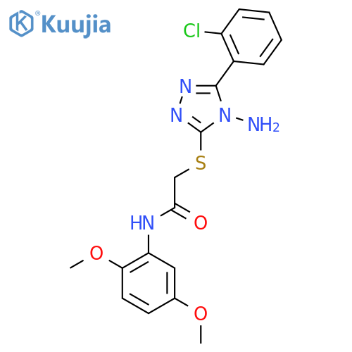 2-{4-amino-5-(2-chlorophenyl)-4H-1,2,4-triazol-3-ylsulfanyl}-N-(2,5-dimethoxyphenyl)acetamide structure