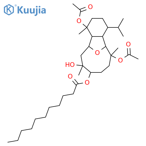 6,13-Epoxy-4,8,9,12-eunicellanetetrol; (4β,6α,8α,9β,12β,13α)-form, 9-Undecanoyl, 4,12-di-Ac structure