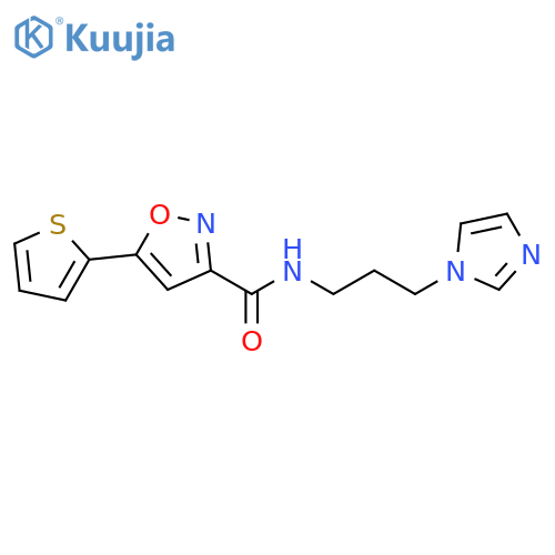 N-(3-(1H-Imidazol-1-yl)propyl)-5-(thiophen-2-yl)isoxazole-3-carboxamide structure