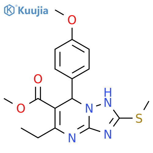 methyl 5-ethyl-7-(4-methoxyphenyl)-2-(methylsulfanyl)-4H,7H-1,2,4triazolo1,5-apyrimidine-6-carboxylate structure