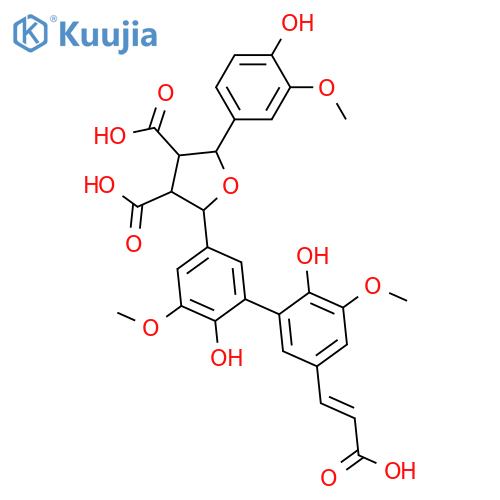7',7''-Epoxy-3'',5,5'-trimethoxy-4,4',4''-trihydroxy-3,3':8',8''-sesquilign-7-ene-9,9',9''-trioic acid structure