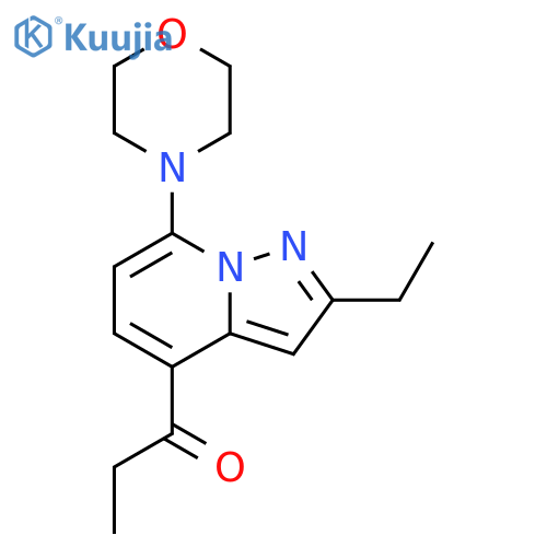 1-Propanone, 1-[2-ethyl-7-(4-morpholinyl)pyrazolo[1,5-a]pyridin-4-yl]- structure