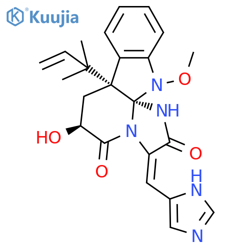 (3E,6S,7Ar,12aS)-7a-(1,1-dimethyl-2-propen-1-yl)-6,7,7a,12-tetrahydro-6-hydroxy-3-(1H-imidazol-5-ylmethylene)-12-methoxy-1H,5H-imidazo[1',2':1,2]pyrido[2,3-b]indole-2,5(3H)-dione structure