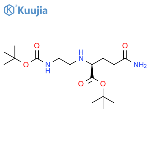 L-Glutamine, N-[2-[[(1,1-dimethylethoxy)carbonyl]amino]ethyl]-, 1,1-dimethylethyl ester structure