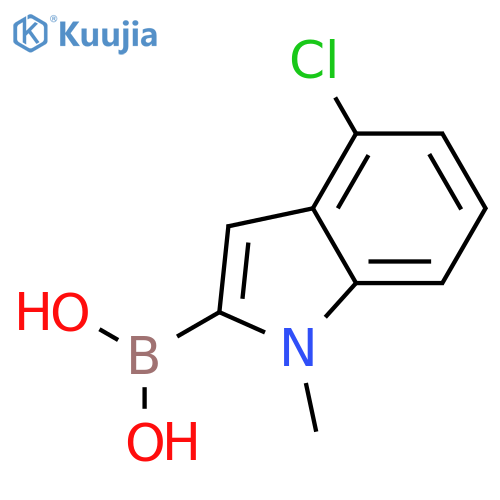 B-(4-chloro-1-methyl-1H-indol-2-yl)-Boronic acid structure