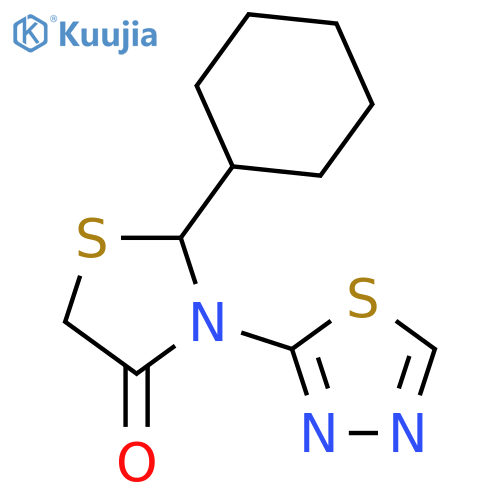 4-Thiazolidinone,2-cyclohexyl-3-(1,3,4-thiadiazol-2-yl)- structure