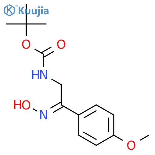 2-Hydroxyimino-2-(4-methoxyphenyl)-ethyl-carbamic acid tert-butyl ester structure